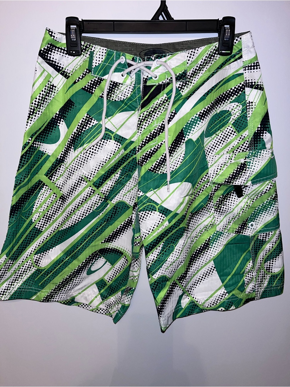 Oakley Megatron Green White Abstract Swim Board Shorts